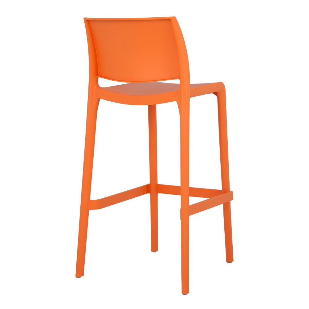SET OF 2 SENSILLA OUTDOOR STACKABLE BARSTOOL, ORANGE, alternate image number 3