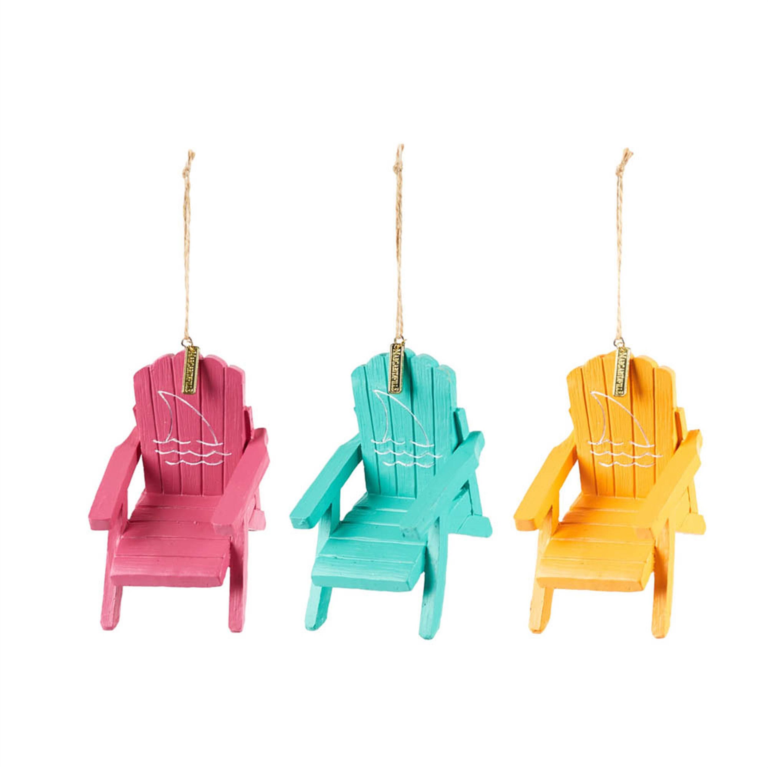 Margaritaville Adirondack Chair Ornament (Set of 3), ORANGE BLUE PINK, hi-res image number 0
