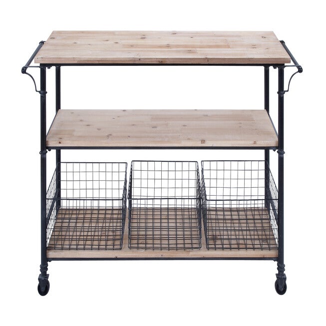 Brown Industrial Metal Storage Cart, 32 x 48, GREY, hi-res image number 0