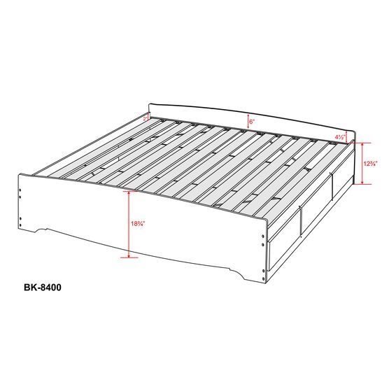King Mate’s Platform Storage Bed with 6 Drawers, , on-hover image number null