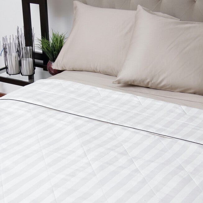 Silk-Filled 260 Thread Count Damask Stripe Blanket, , alternate image number null