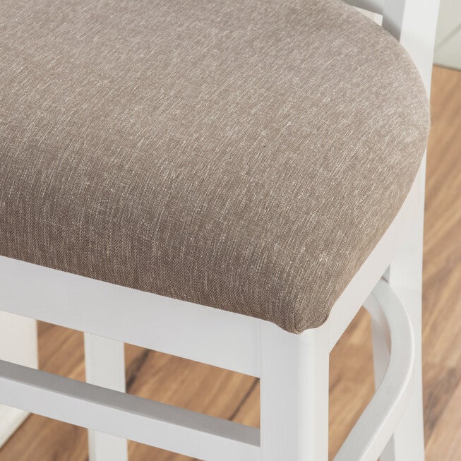Lola Counter Stool White Upholstered Set of 2, , alternate image number null