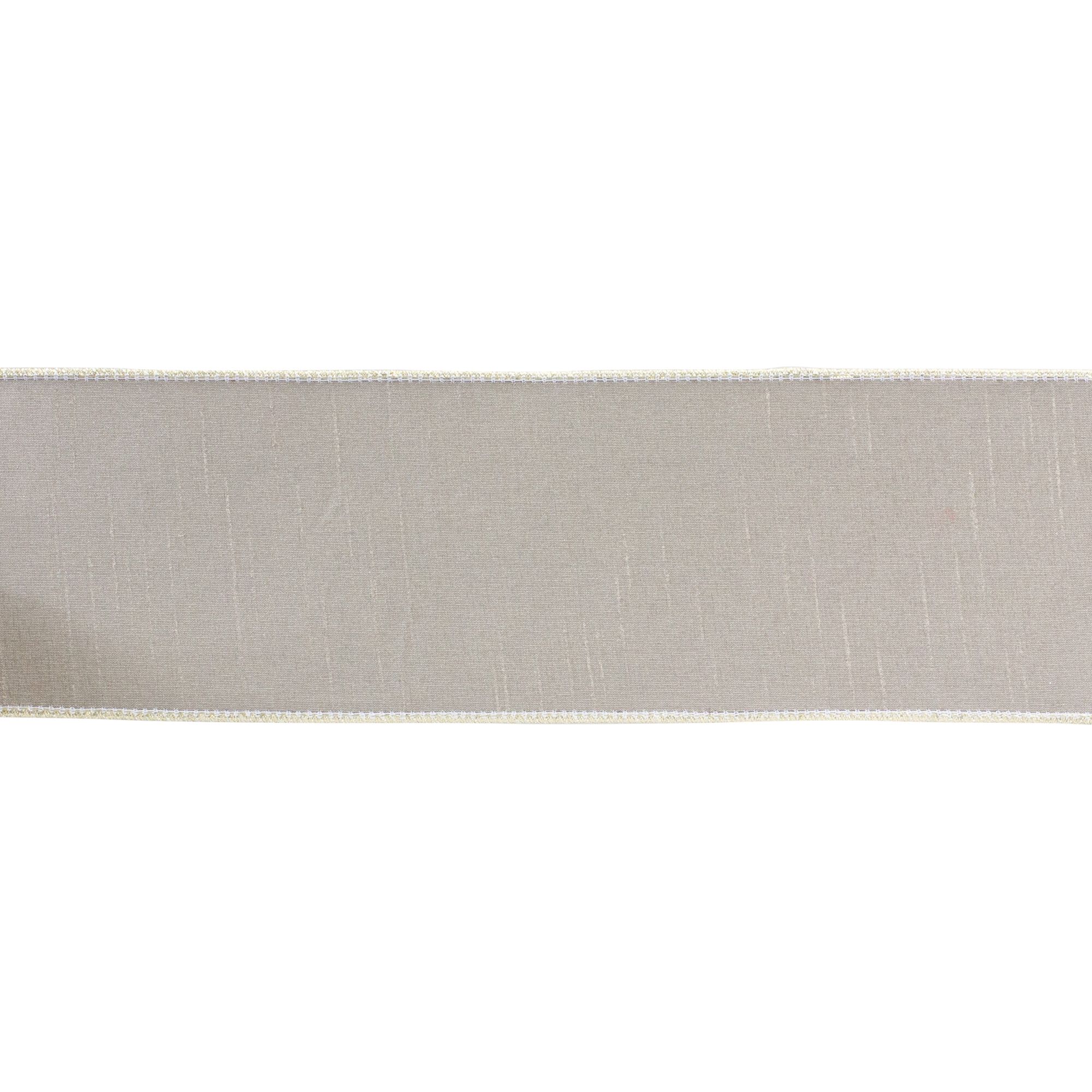 Beige Holiday Ribbon 4 inches x 10 yds., BEIGE, hi-res image number 0