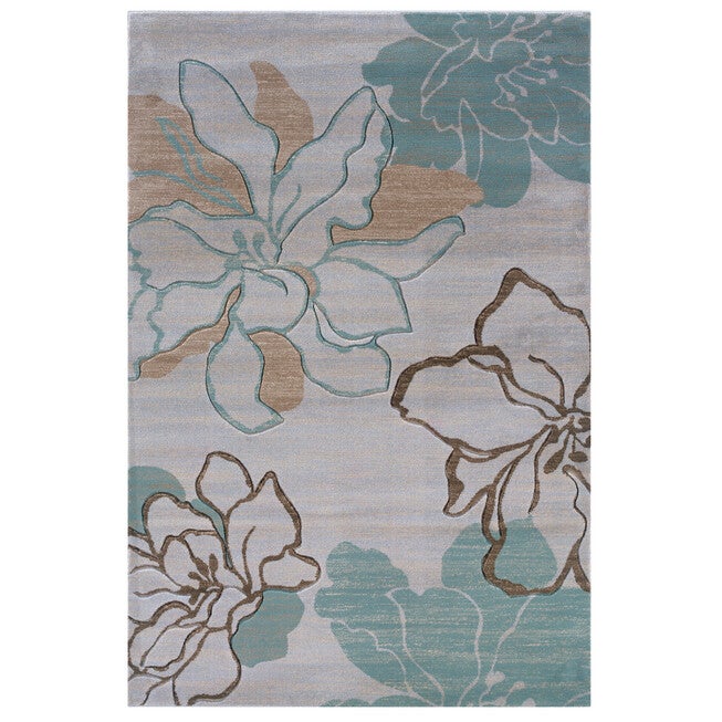 Milan Ivory/Aqua 8'X10' Area Rug, IVORY AQUA, hi-res image number null