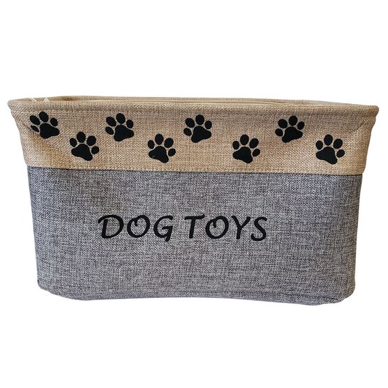 Collapsible Fabric Pet Dog Toy Storage Basket Bin, SILVER, hi-res image number null