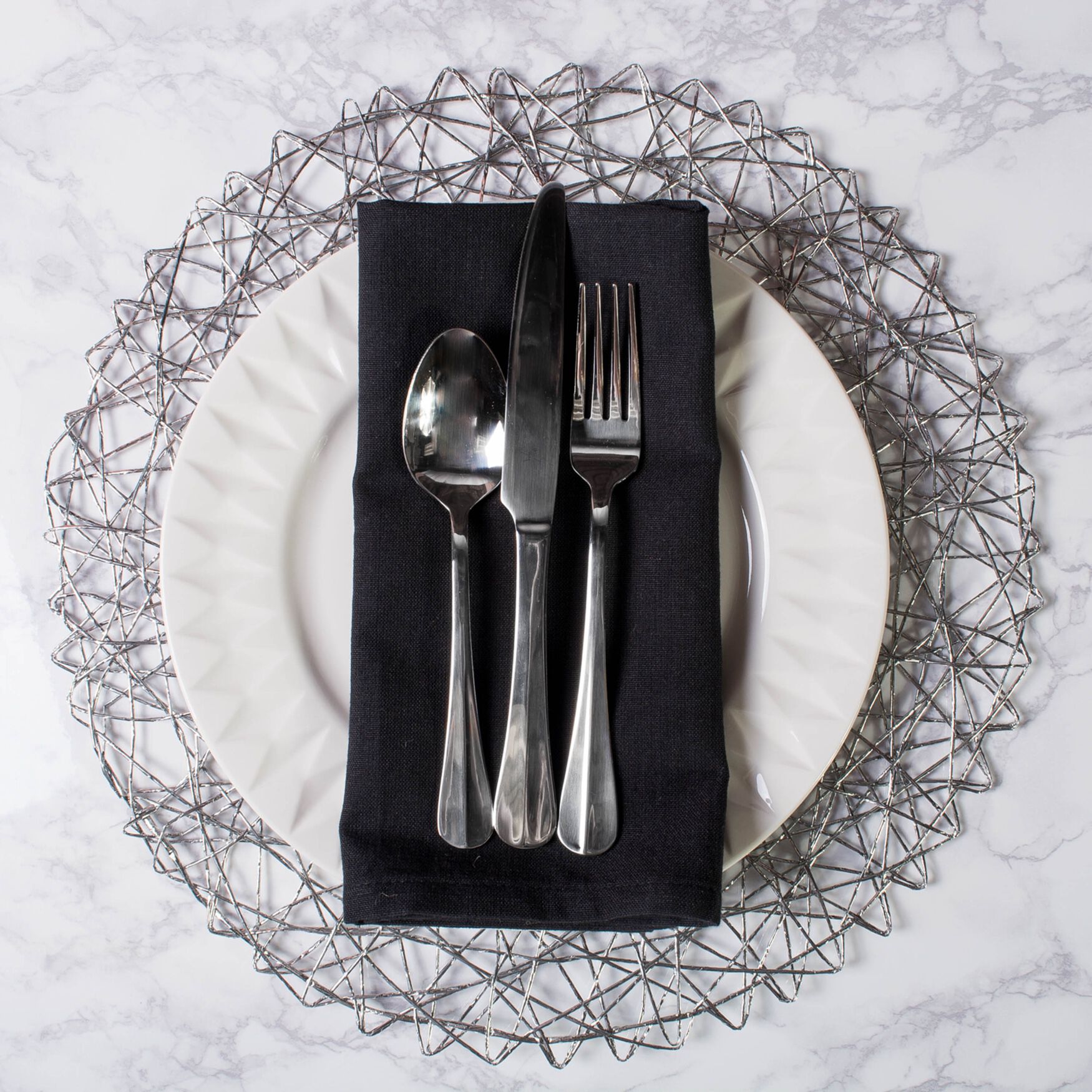 Black Napkin, Set of 6, , on-hover image number 1