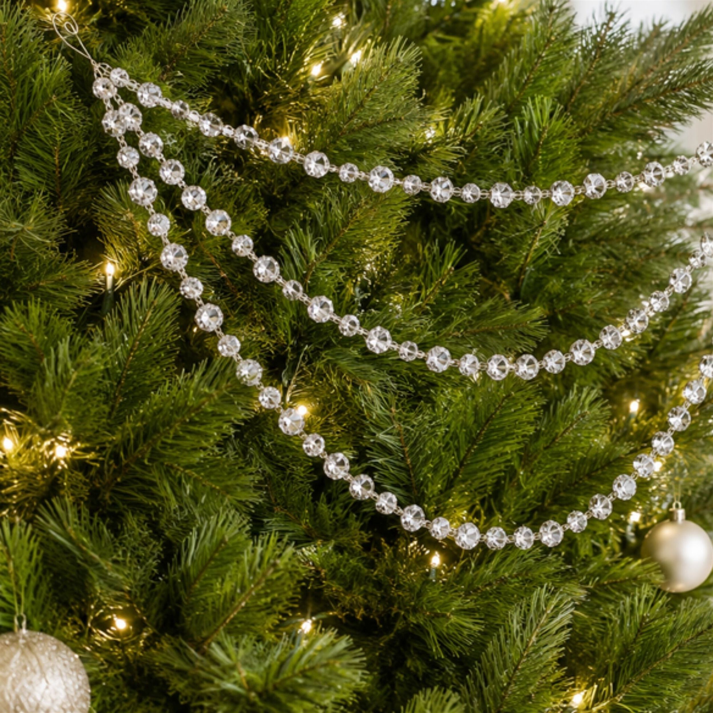 Triple Strand Bead Garland (Set of 2), SILVER, alternate image number 1