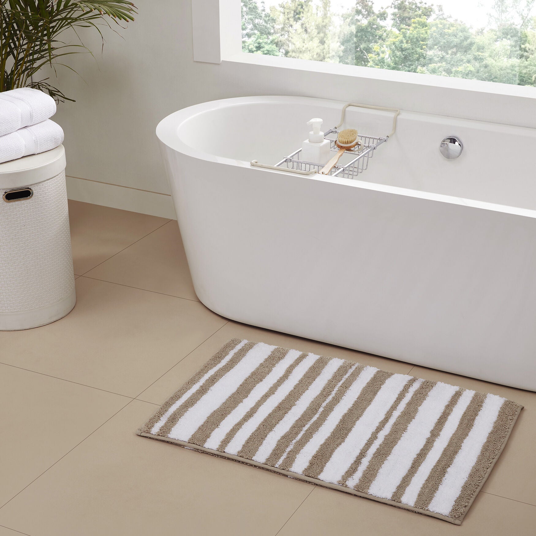 Marrakesh Collection 100% Polyester 17 inches X 24 inches Rectangle Bath Rug, , on-hover image number 1