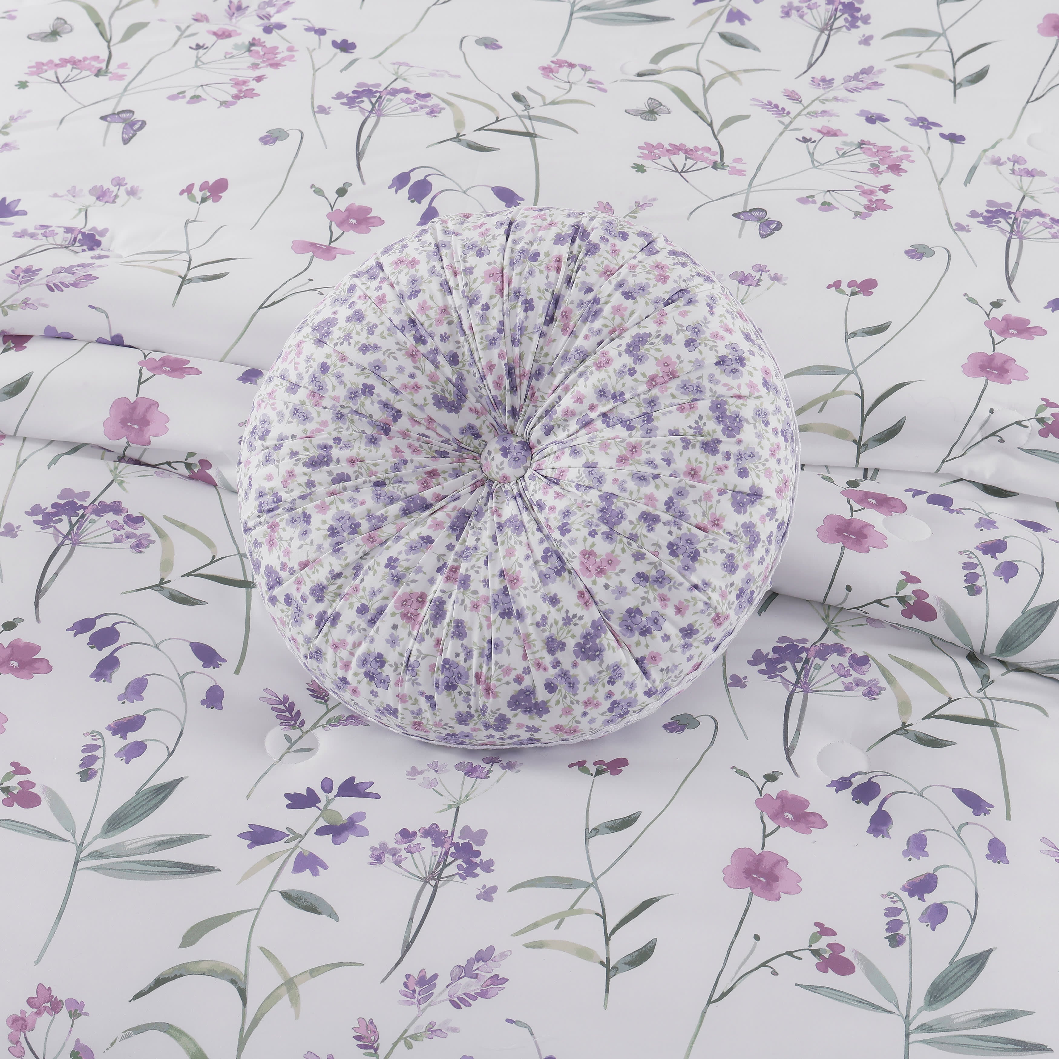 Nola Round Decorative Throw Pillow, LILAC, alternate image number null