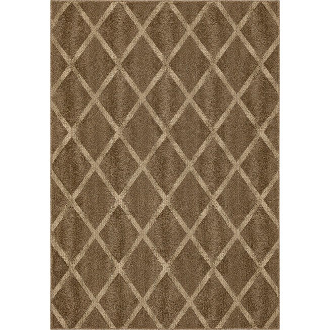 Geometric Diamond Design Lewis Area Rug, Praline Tan | Catherines
