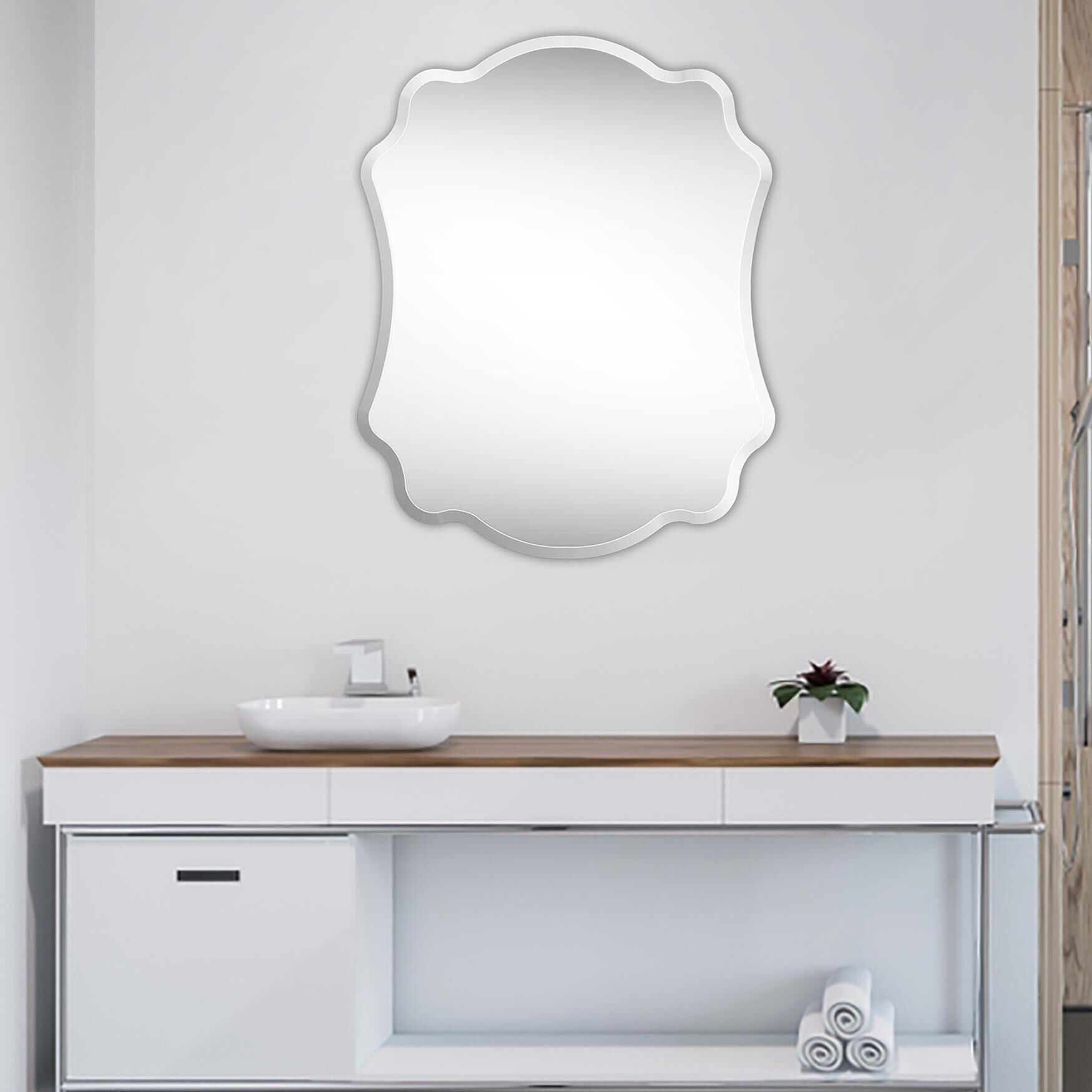 Ashley Wall Mirror, 24x30 Beveled Edges, Multi Catherines
