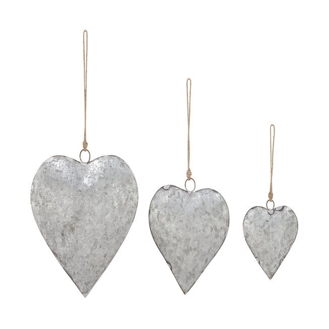 Set Of 3 Grey Metal Rustic Windchime, GREY, hi-res image number null