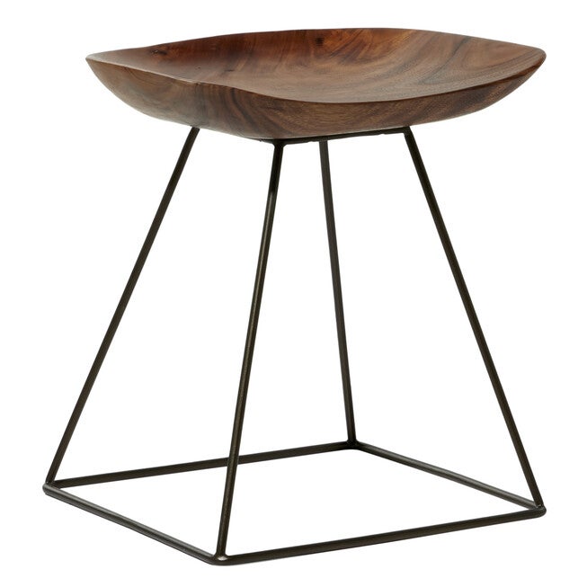 Brown Iron Rustic Stool, , on-hover image number 1