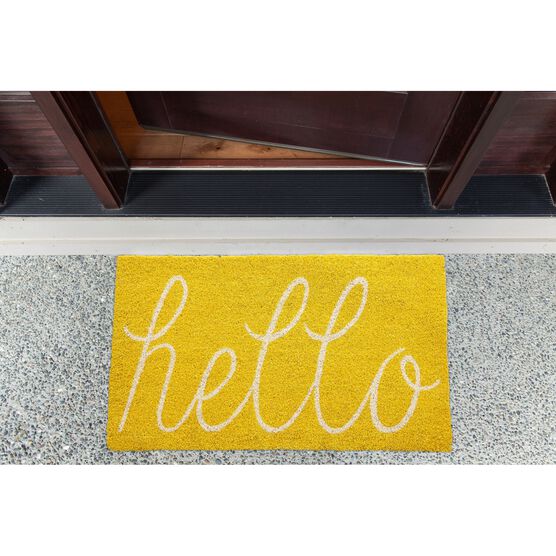 Yellow Hello Doormat, , alternate image number null