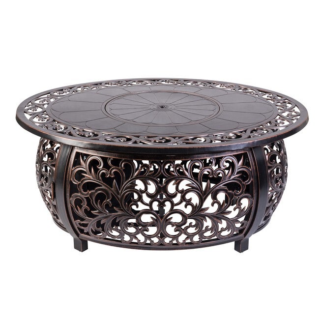 Toulon Oval Cast Aluminum LPG Fire Pit, BRONZE, hi-res image number 0
