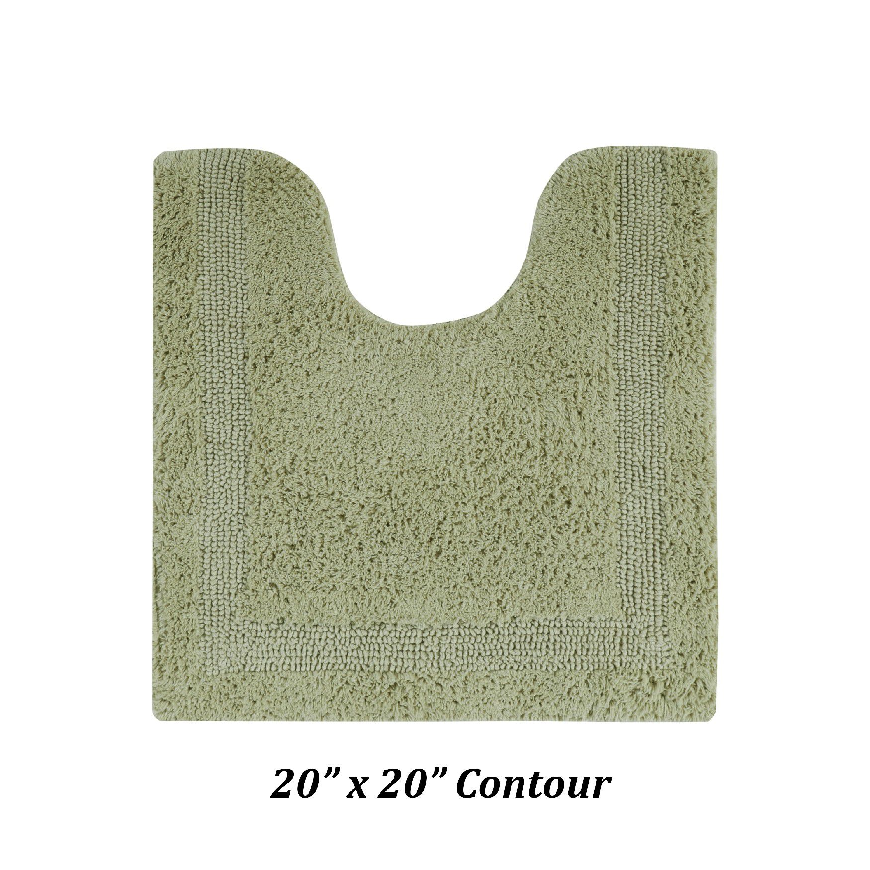 Lux Collections Bath Mat Rug 20 inches X 20 inches Contour, SAGE, hi-res image number 0