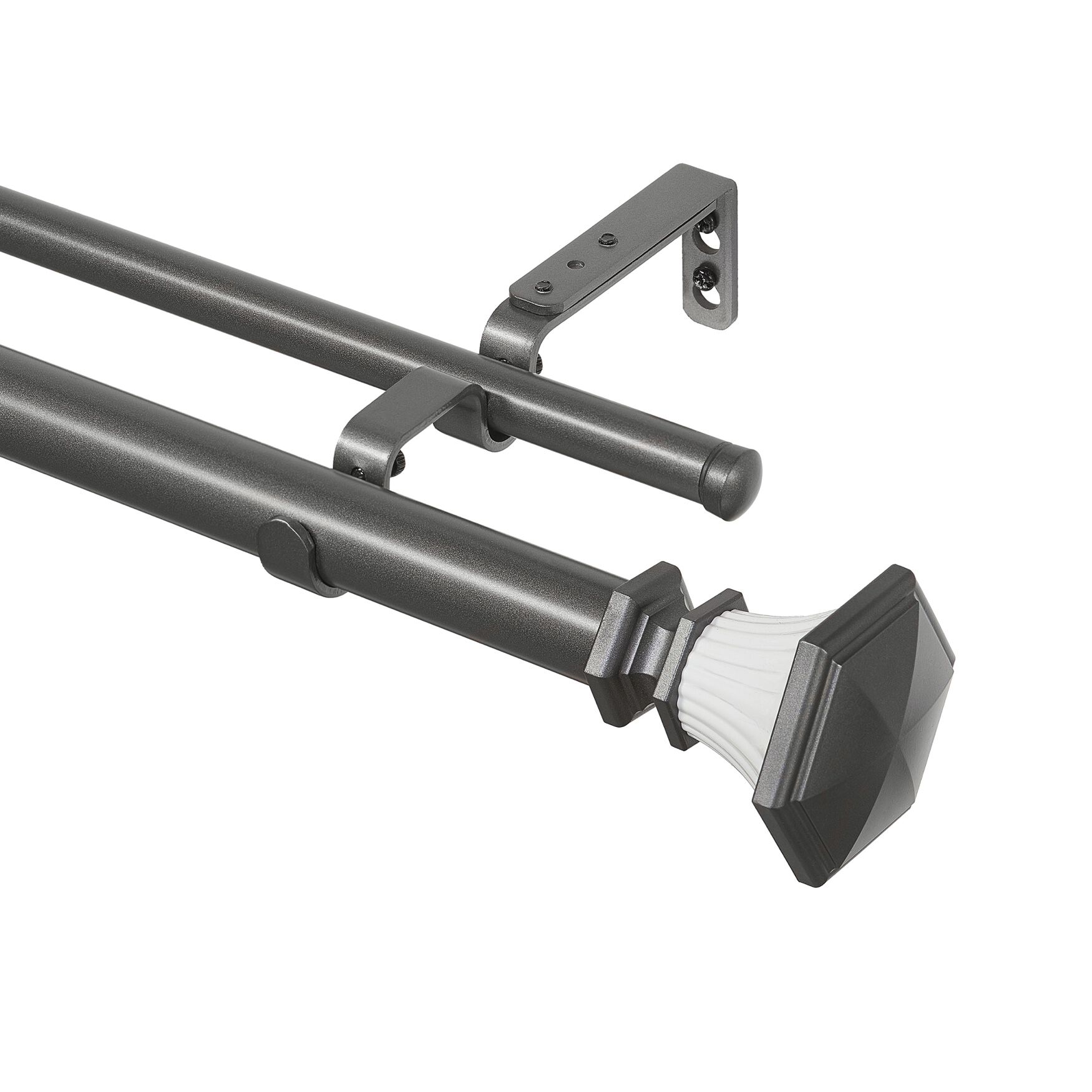 Buono Ii Decorative Double Rod And Finial Monet, GREY WHITE, hi-res image number 0