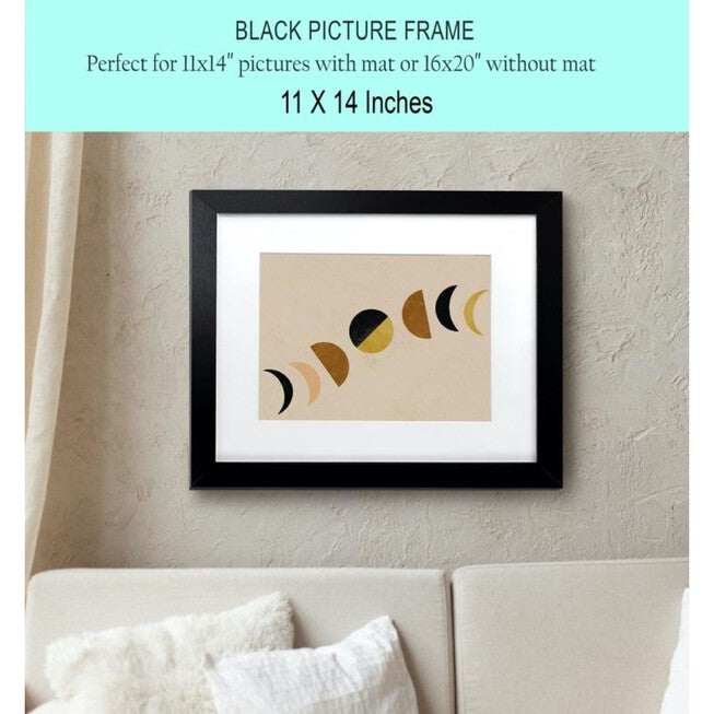 Black Wood Picture Frame With Mat 11X 14, , alternate image number 4