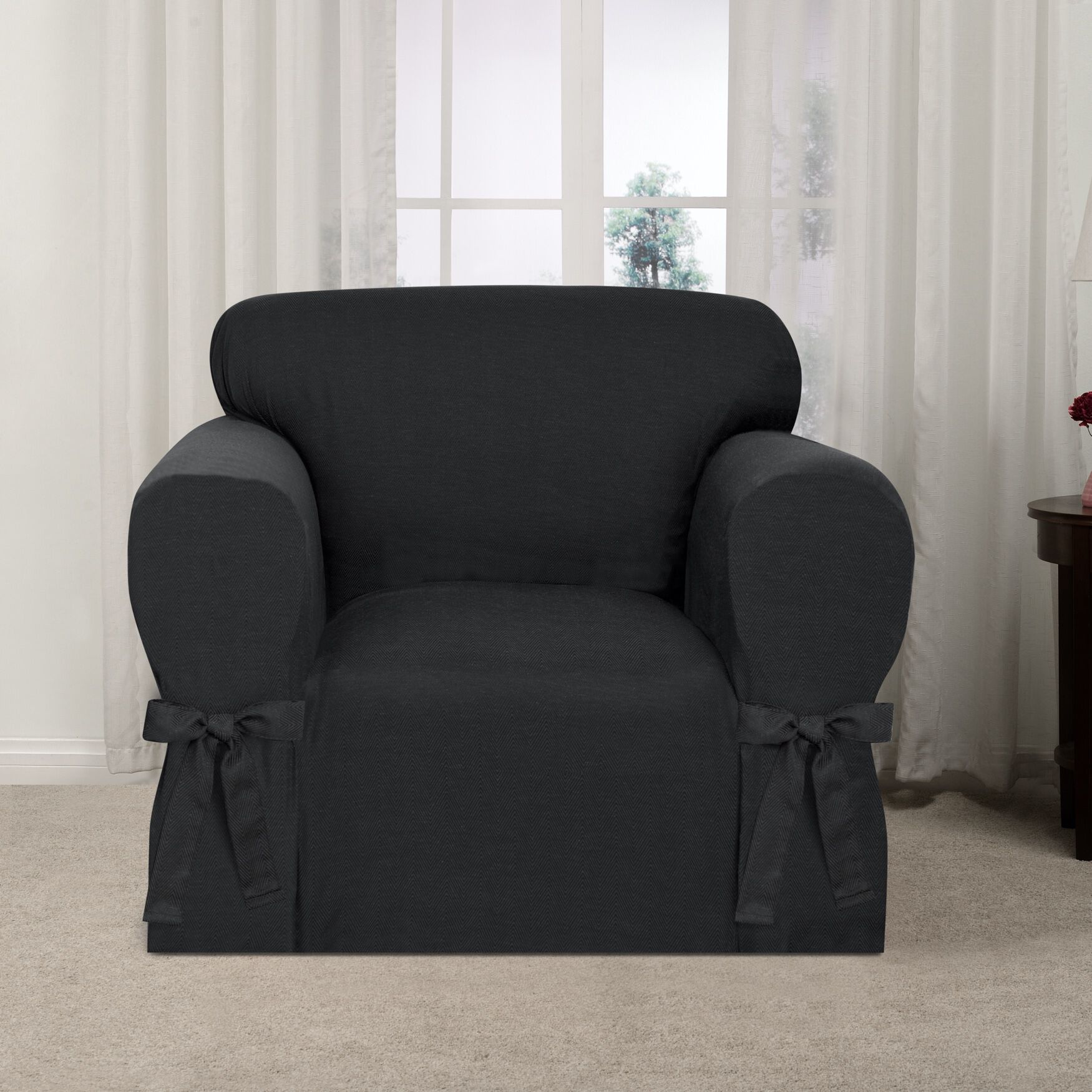 Kathy Ireland Garden Retreat Chair Cover, CHARCOAL, hi-res image number 0