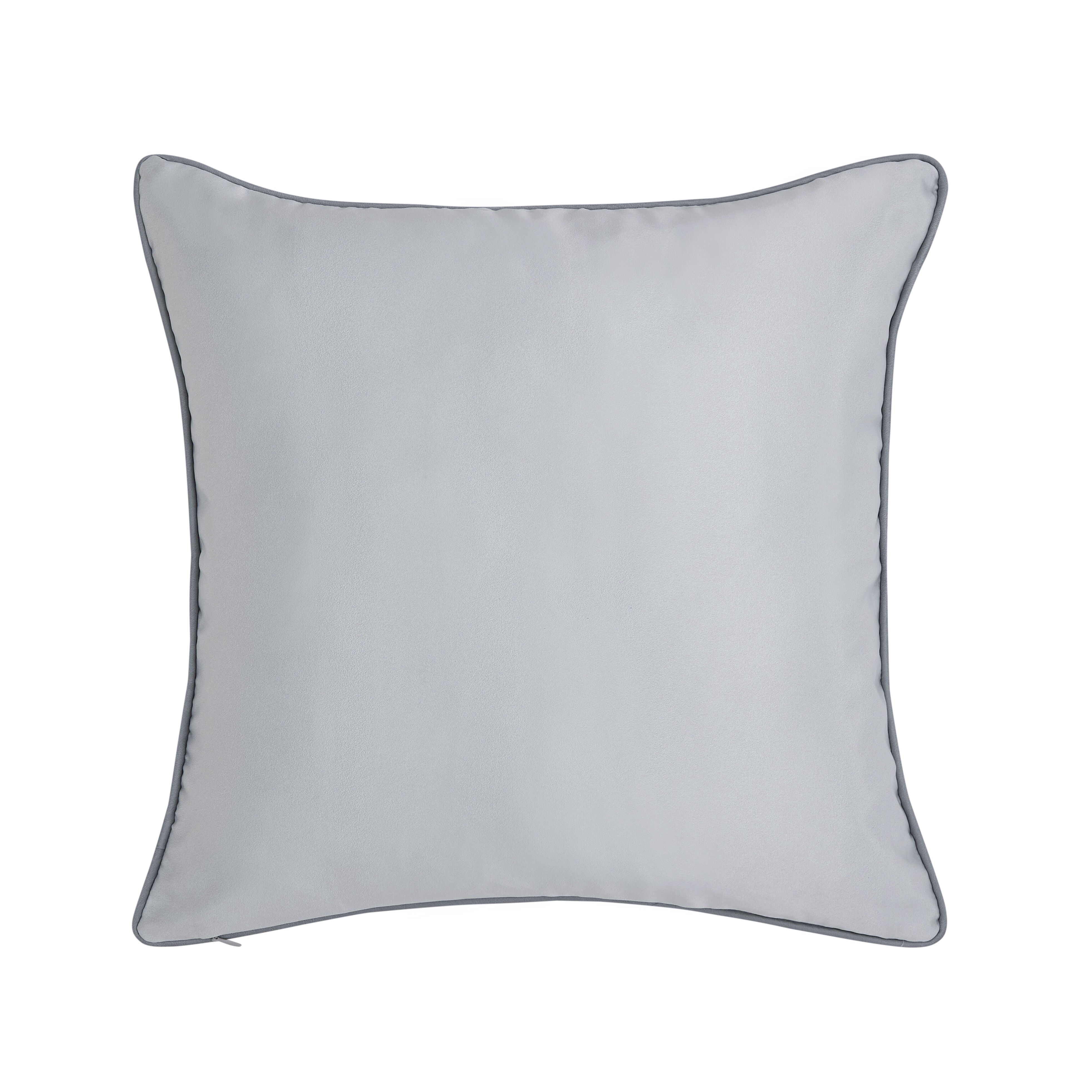 LISBON 18 inches SQUARE EMBELLISHED DECORATIVE THROW PILLOW, IVORY, on-hover image number 1