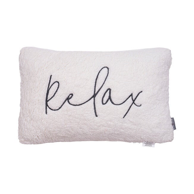 Brenner Sherpa Relax Sentiment Lumbar Pillow, WHITE, hi-res image number null