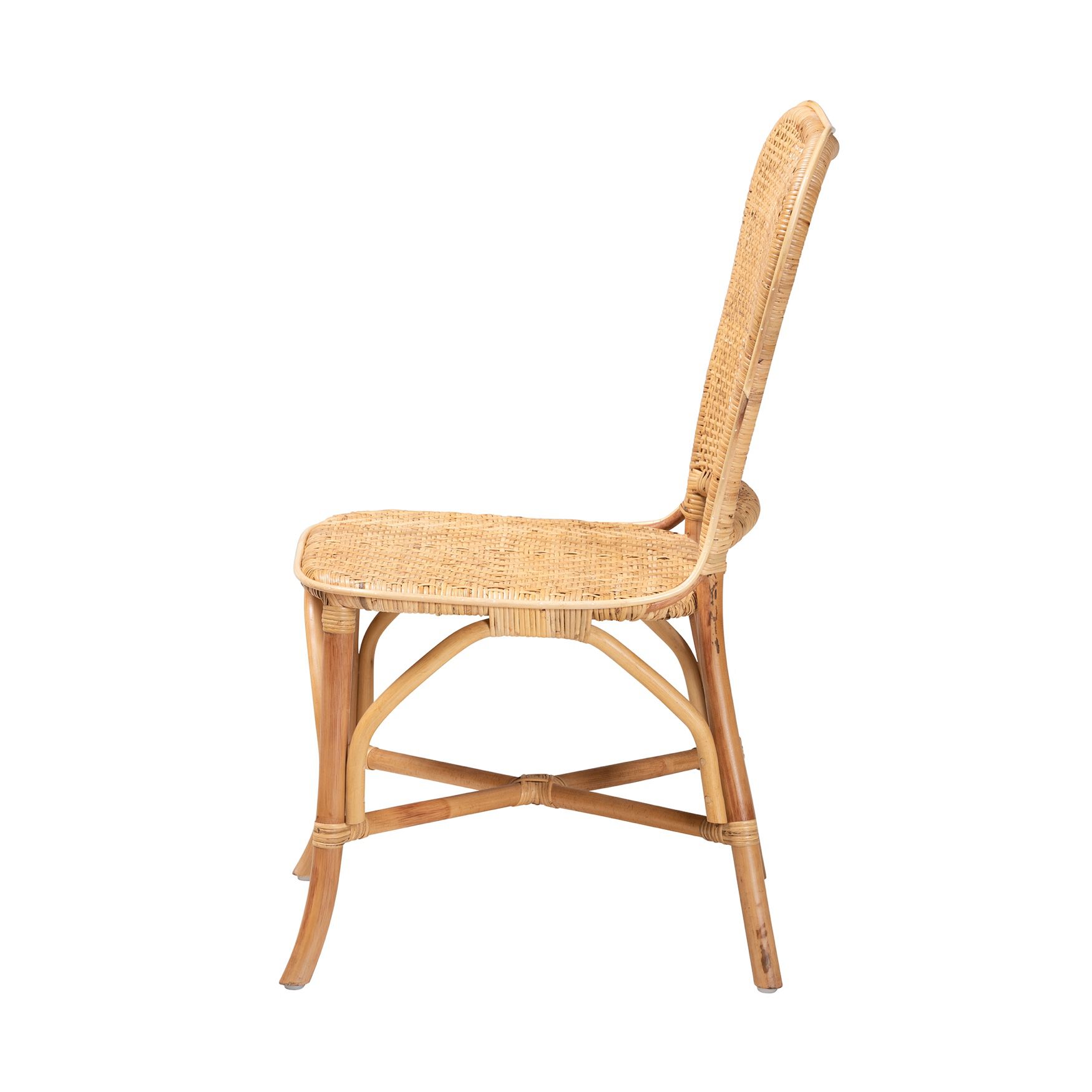 Irene Modern Bohemian Natural Rattan Dining Chair, , alternate image number 8