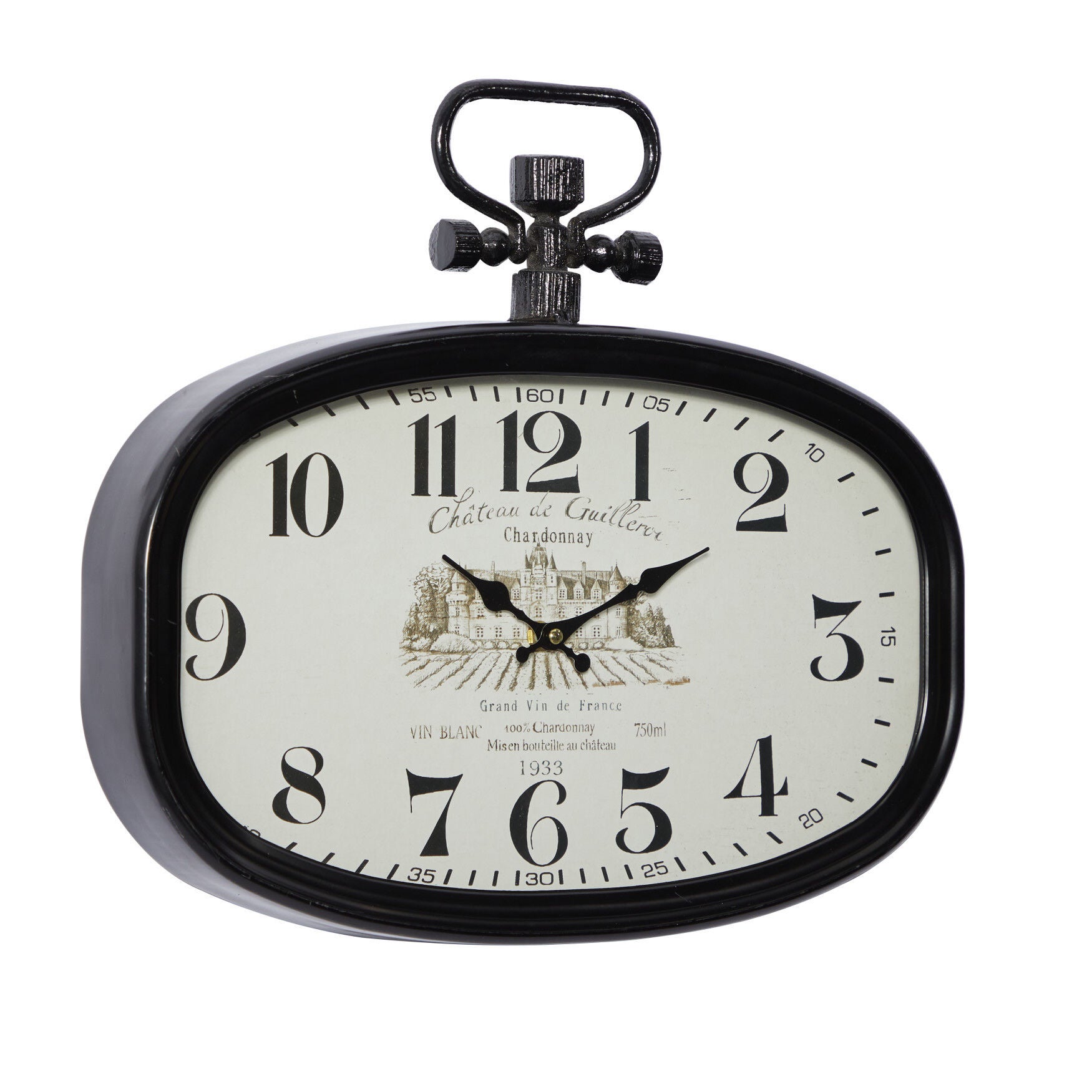 White Vintage Metal Wall Clock, , alternate image number 2