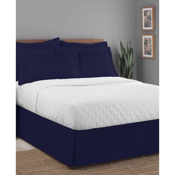 Luxury Hotel Classic Tailored 14" Drop Navy Bed Skirt, NAVY, hi-res image number null