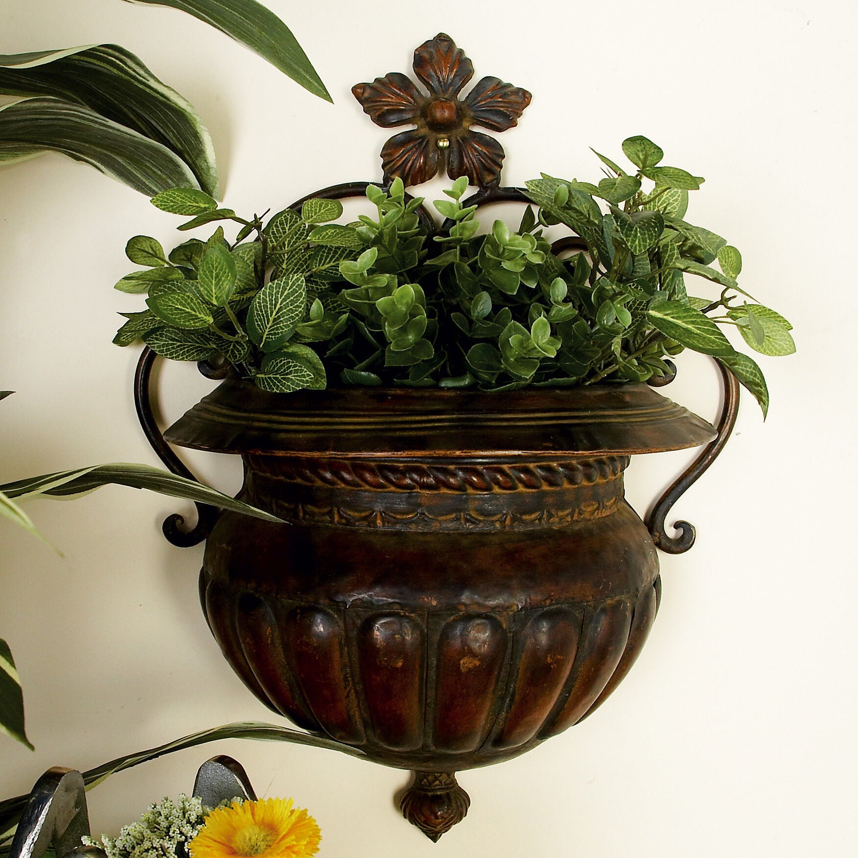 Dark Brown Iron Traditional Planter, , alternate image number 6