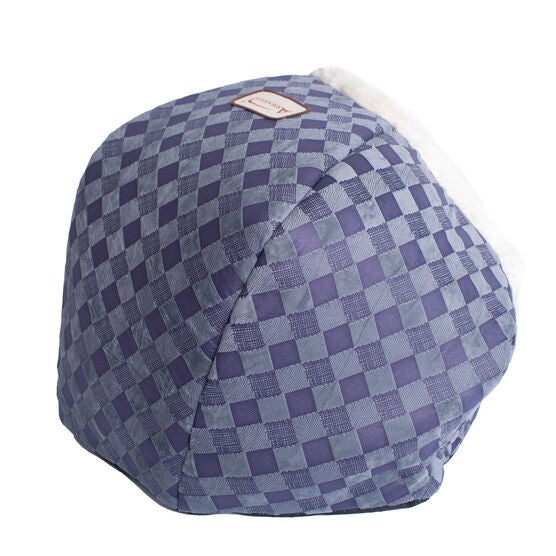Cuddle Cave Cat Dog Bed, Blue Checkered, , alternate image number null