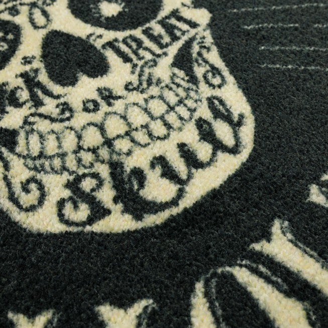 Be Scary Skull Black Kitchen Rug, , alternate image number null