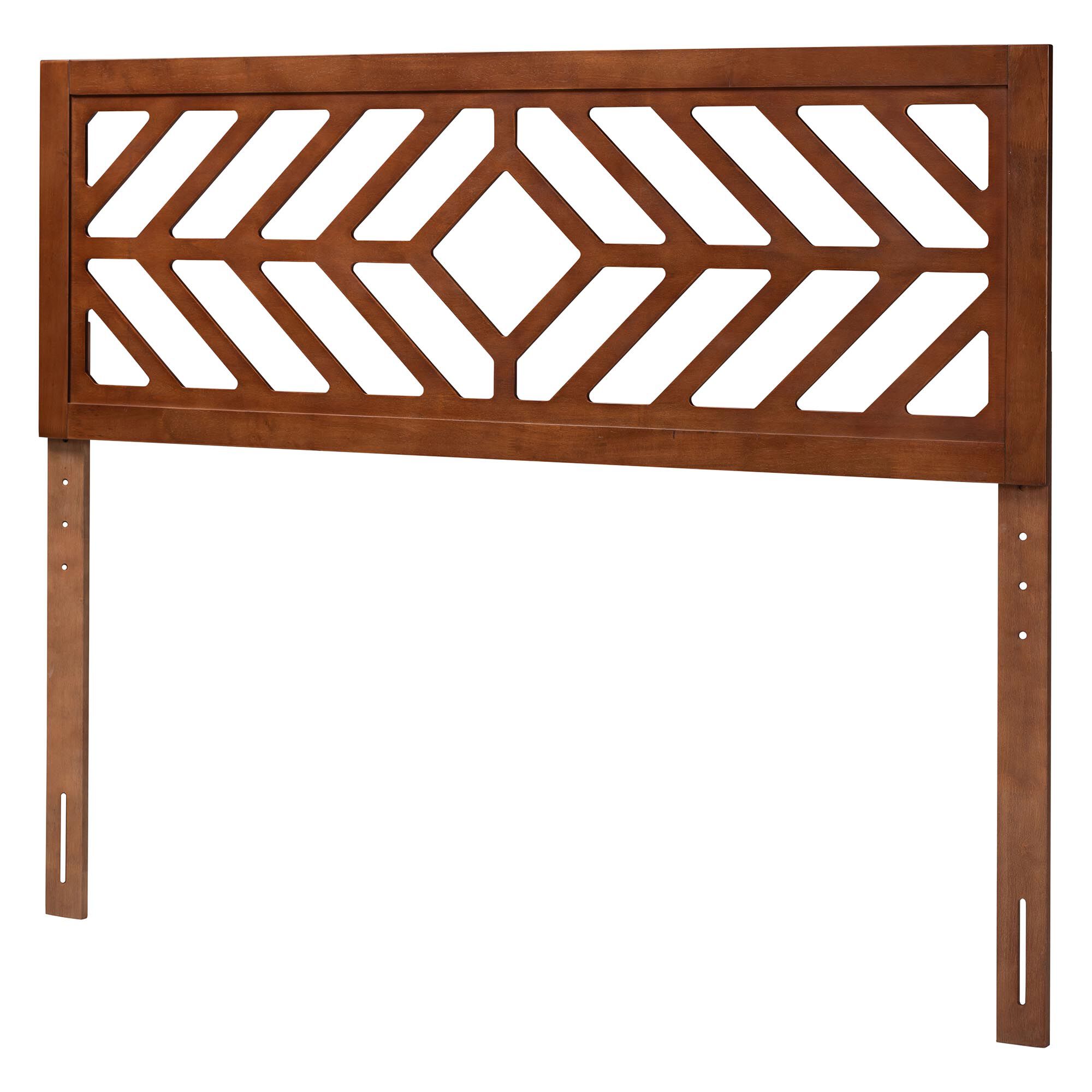 Olsen Wood Headboard with Geometric Cutout Design, Queen, BROWN, alternate image number 1