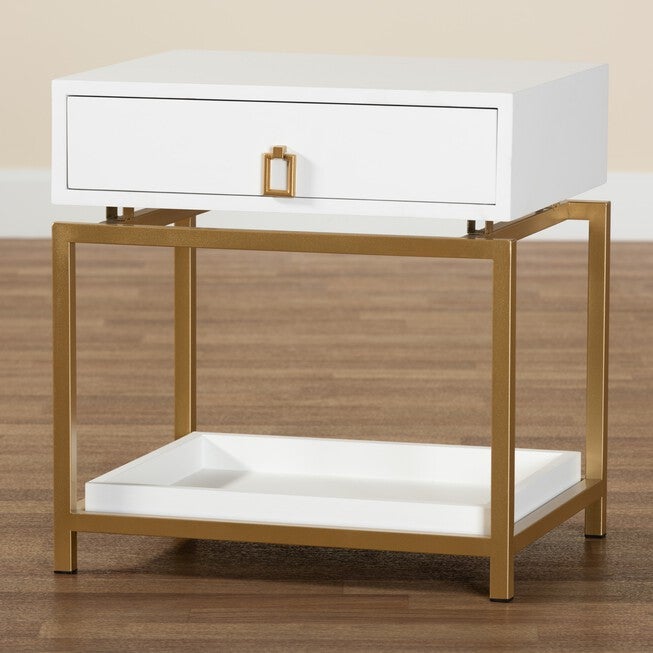 Melosa Modern Glam And Luxe 1-Drawer End Table, , alternate image number null