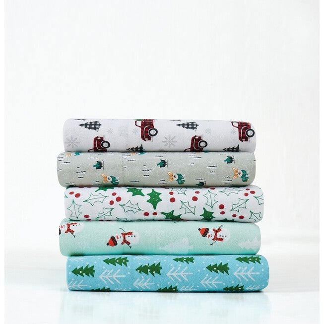 Corgi Snowday Flannel Sheet Set, , alternate image number null