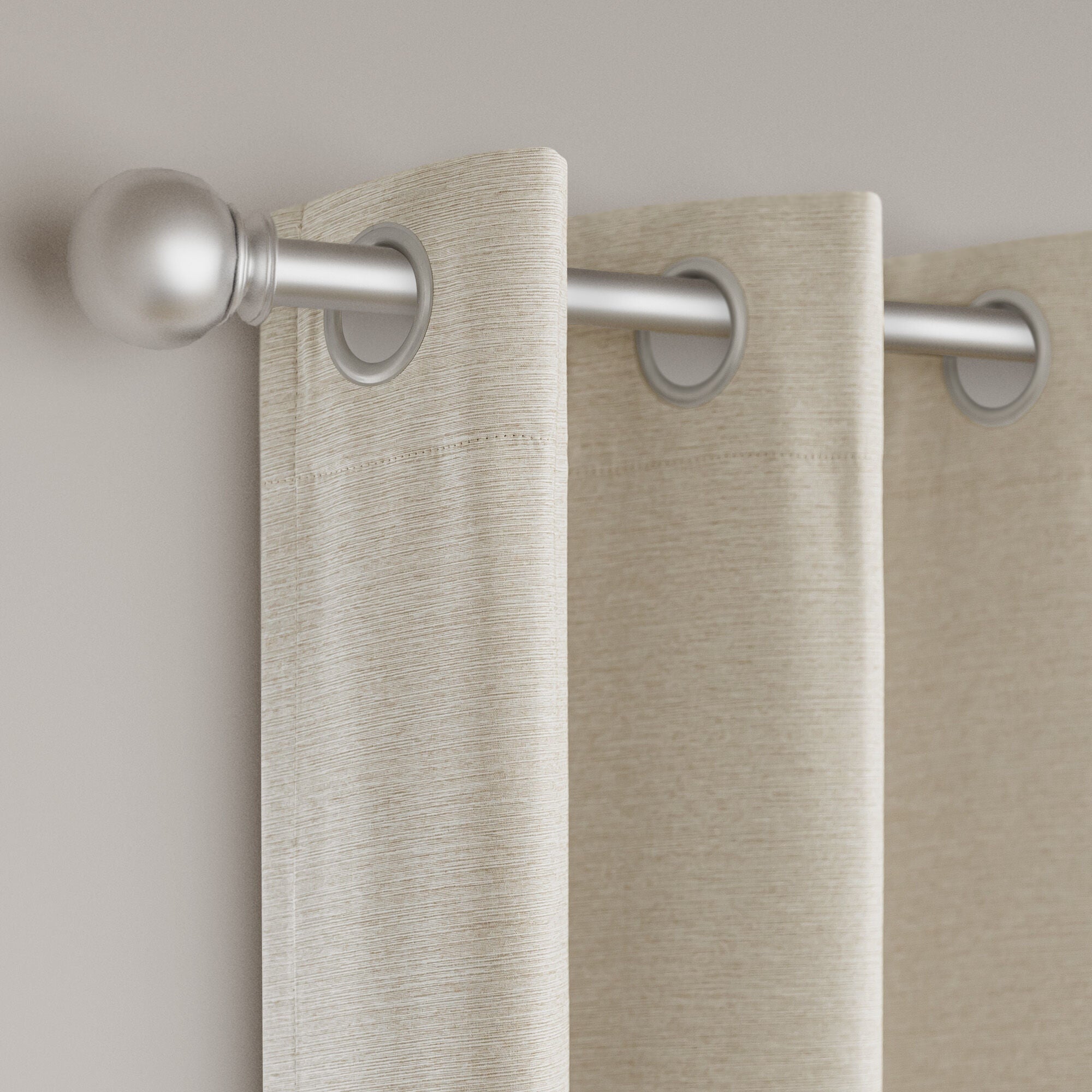 Brushed 100% Blackout Grommet Pair, LINEN, alternate image number 2