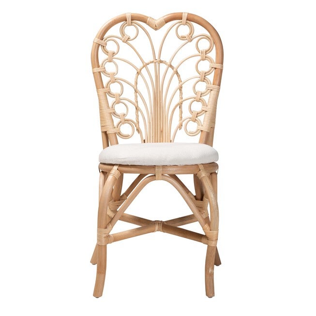 Jerica Modern Bohemian Natural Brown Rattan Dining Chair, , on-hover image number 1