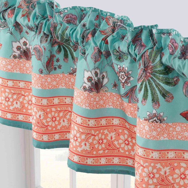 Audrey Turquoise Window Valance, , on-hover image number 1