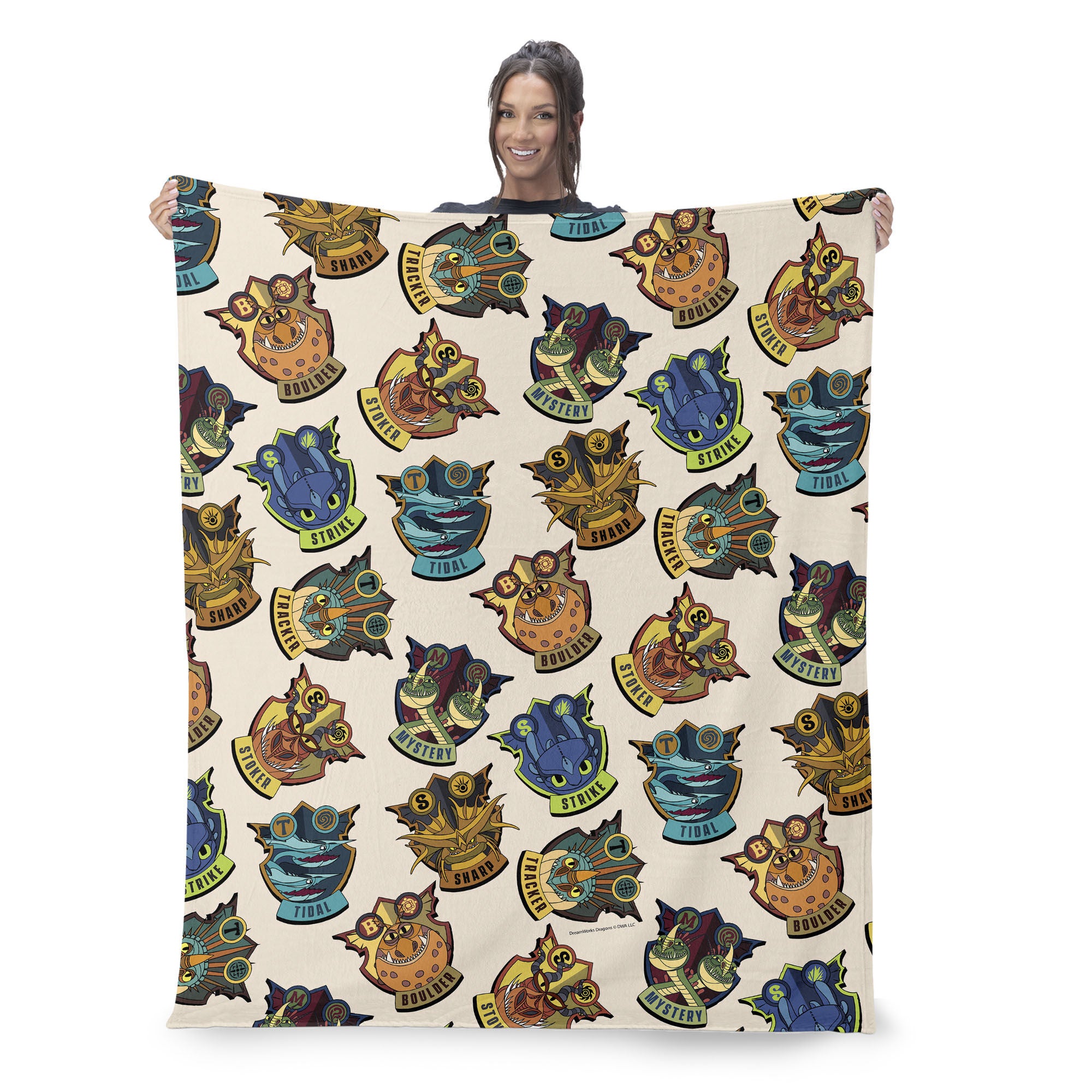 How to Train Your Dragon Dragon Badges Silk Touch Throw Blanket 60x80 inches, BADGES, on-hover image number 1