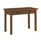 Wood dining table with two drawers and tapered legs