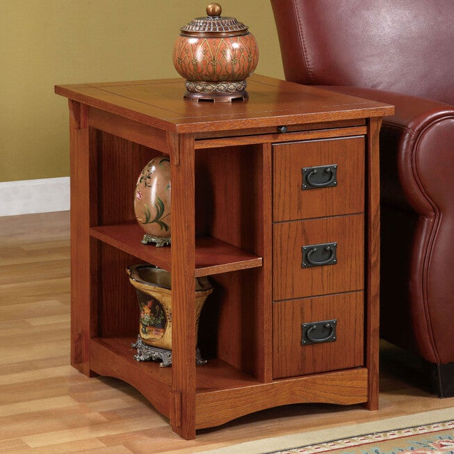 "Mission Oak" Magazine Cabinet Table, OAK, hi-res image number 0