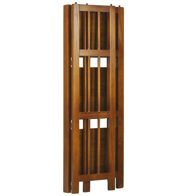 3-Shelf Folding Bookcase 14 inches Wide-Honey Oak, , alternate image number 5