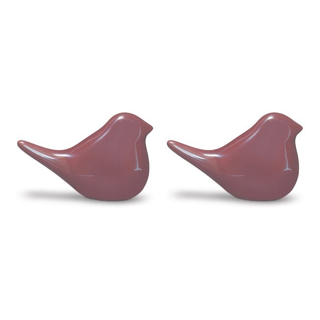 Bird (Set of 2) 6 inchesL x 3.75 inchesH Porcelain, BROWN, alternate image number 1