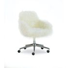 Fenton Faux Fur Office Chair White, WHITE, hi-res image number 0