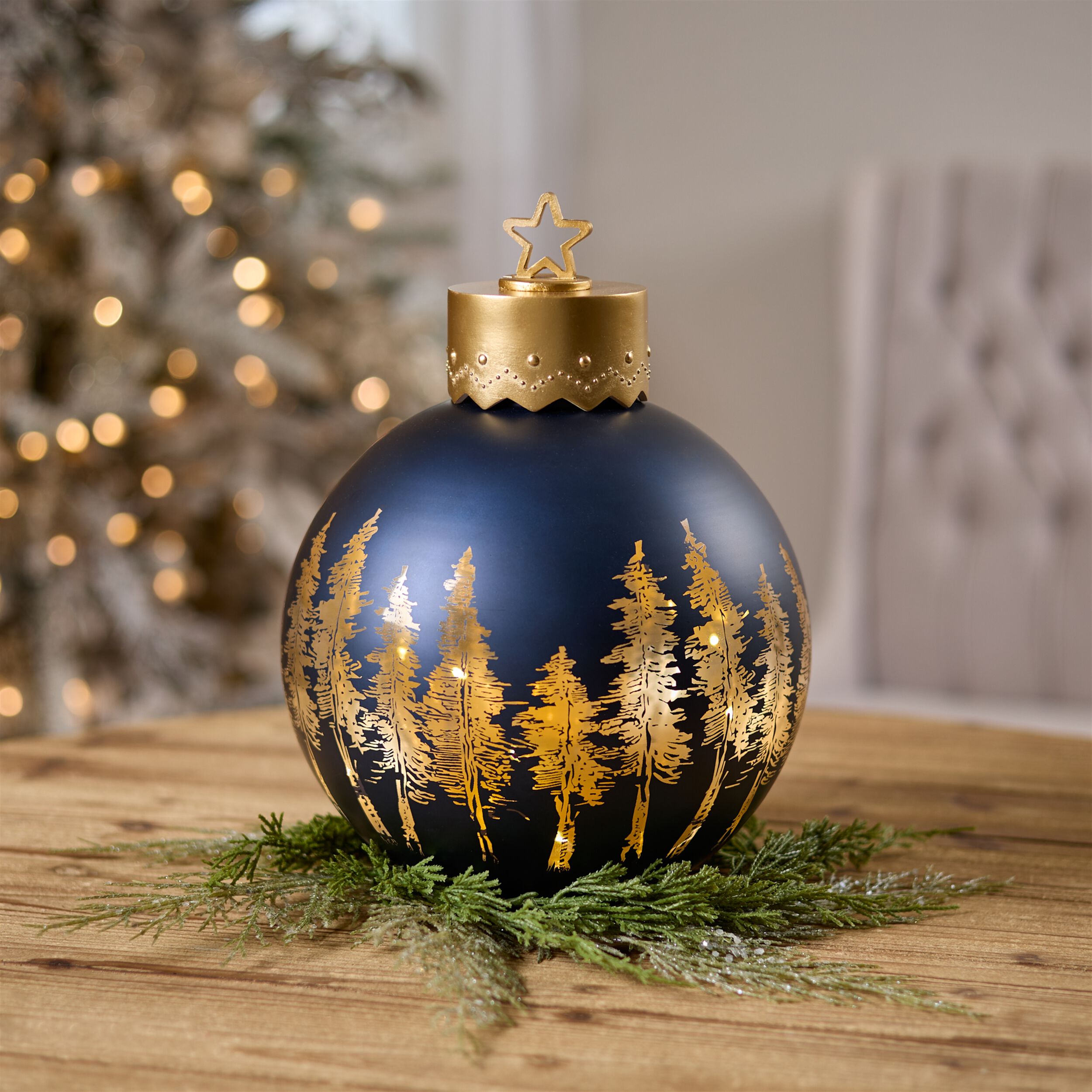 LED Pine Tree Ornament Decor 12 inches75 inchesH, BLUE GOLD, alternate image number 2