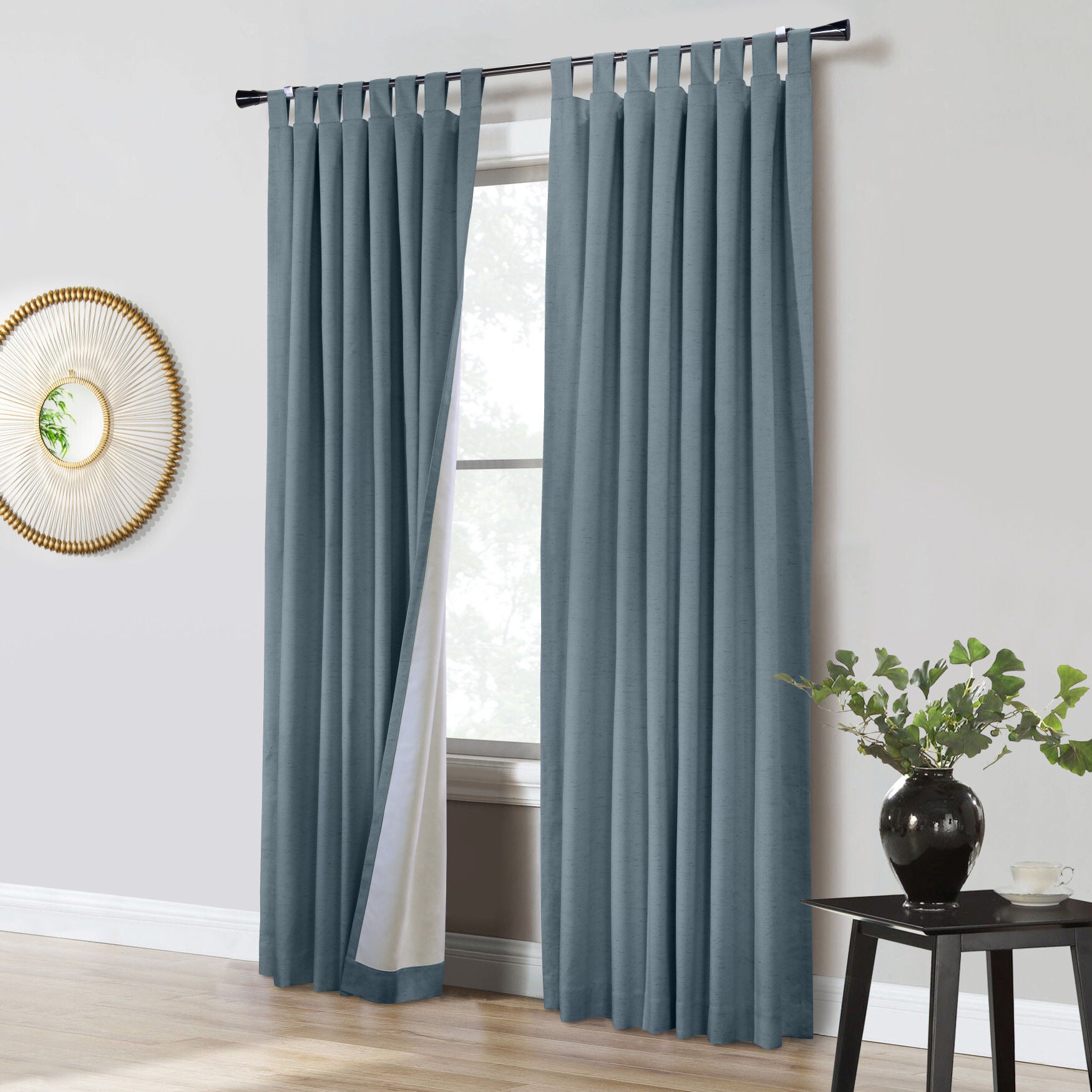 Ventura Blackout Tab Top Curtain Panel Pair, BLUE, hi-res image number 0