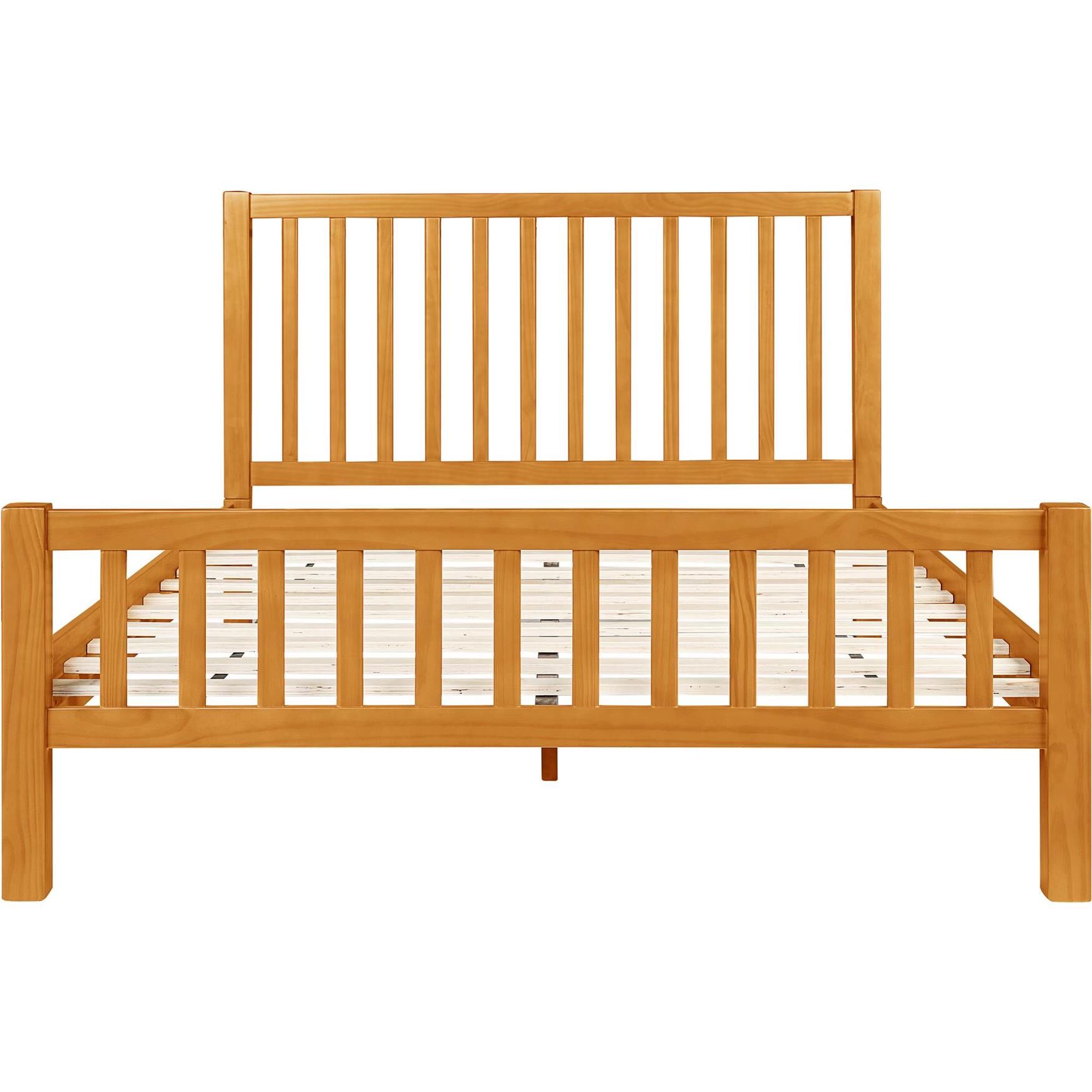 Hampton Wooden Platform Bed in Oak, Queen, , alternate image number 8