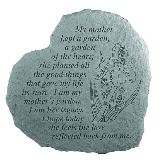 My Mother Kept A Garde Heart Accent Memorial Stone, GREY, hi-res image number null