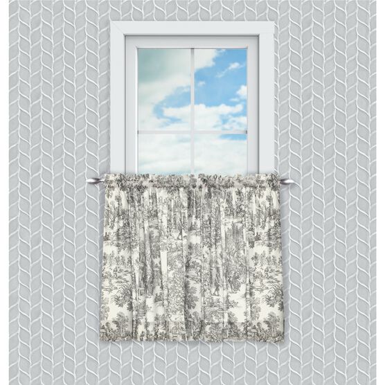 Victoria Park Tailored Tier Curtain Pair, GREY, hi-res image number null