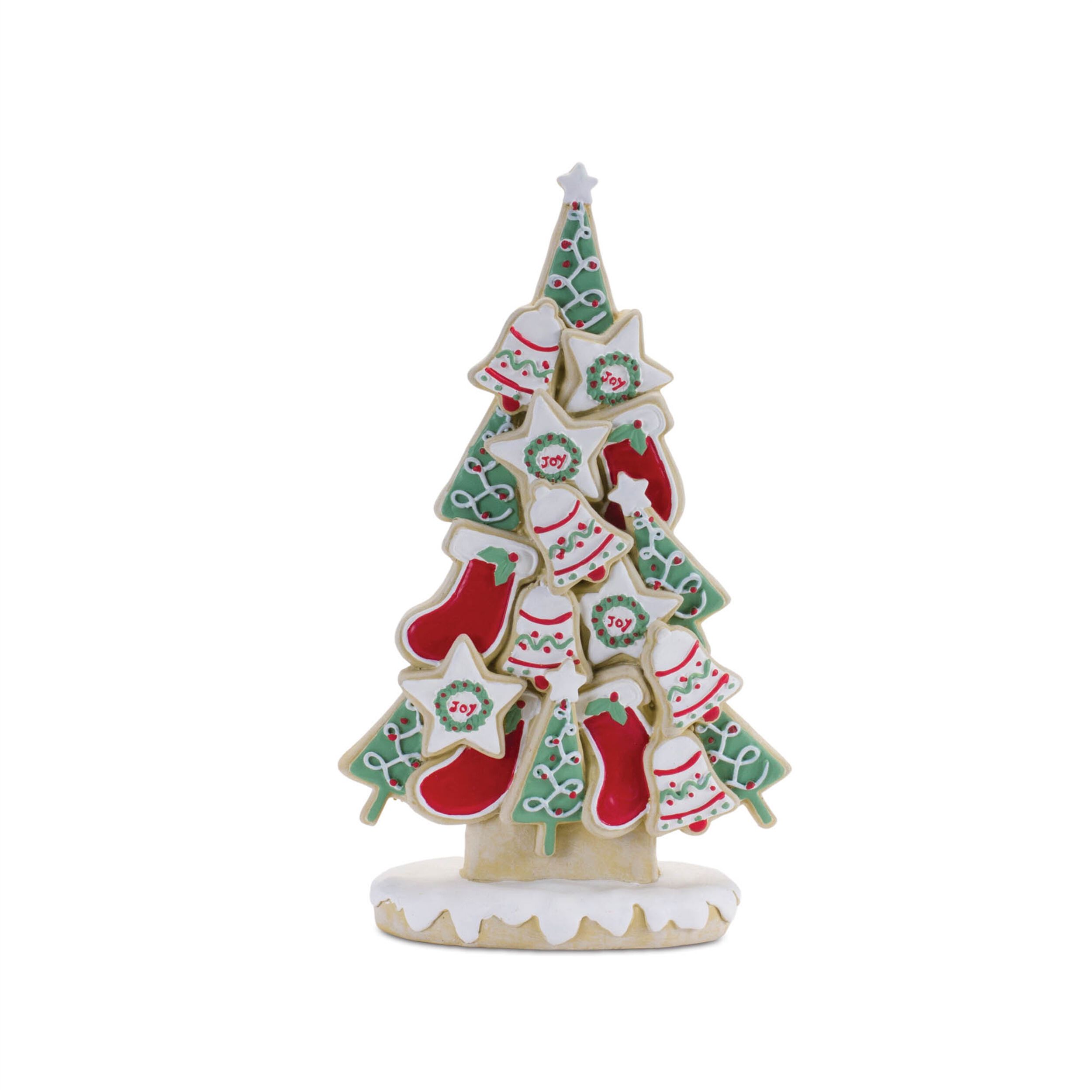 Frosted Christmas Cookie Pine Tree (Set of 2), GREEN RED WHITE, alternate image number 3