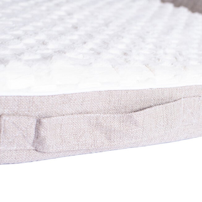 Bolstered Pet Bed Cushion With Memory Foam, Medium Ivory & Beige, , alternate image number null